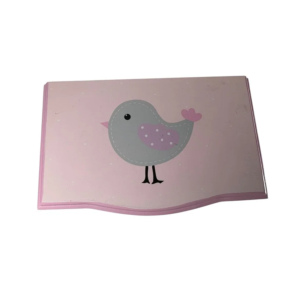 Unbranded Jewelry Armoire Kids OS Pink Good Musical Bird Flower Wood Box
